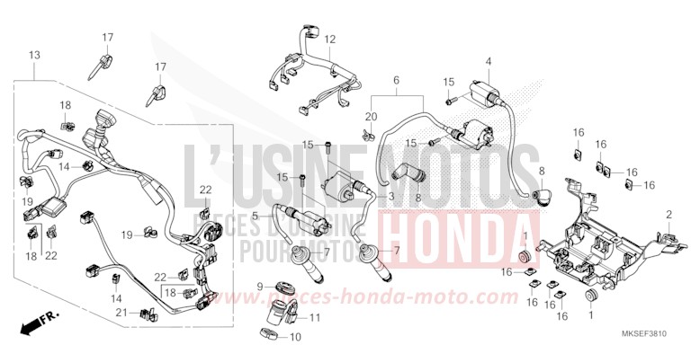 HILFSKABELBAUM/ZUENDSPULE von Africa Twin DCT DARKNESS BLACK METALLIC (NH463) von 2021
